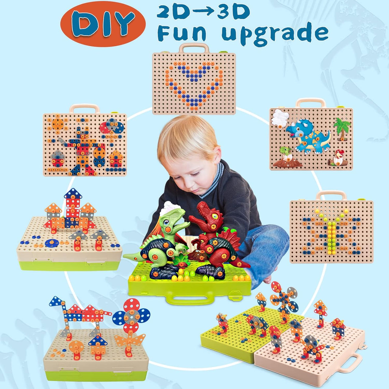 Little Dino Toolbox™ - Bor og design - Dino-byggelegetøj