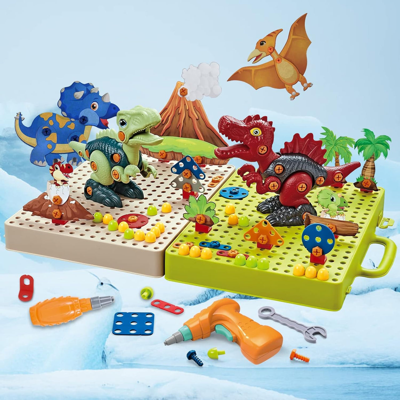 Little Dino Toolbox™ - Bor og design - Dino-byggelegetøj