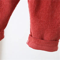 Thumbnail for TinyTrend – Komfortabel og stilfuld – Ribstof-hagesmækbukser