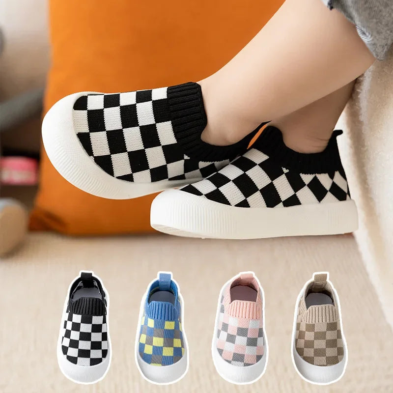 Mini Fashion™ - Blokeret mønster - Fleksibel slip-on-sko