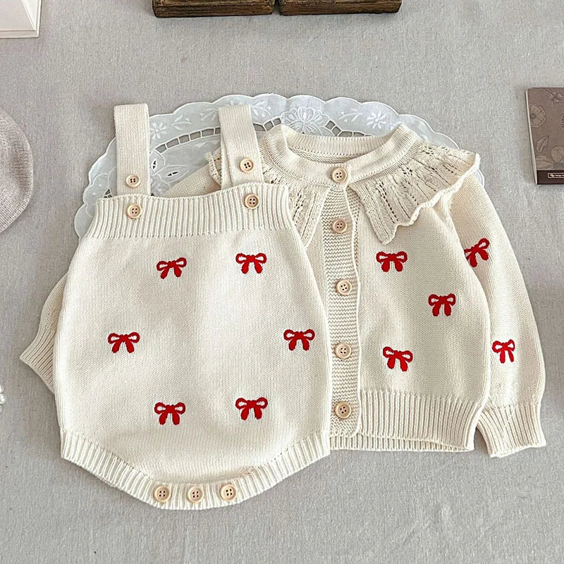 Mini Fashion™ - Sødt look - Strikket Tøjsæt