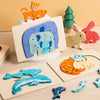 Animal Puzzle™ – Opdag og lær – Tegneserie-puslespil i træ