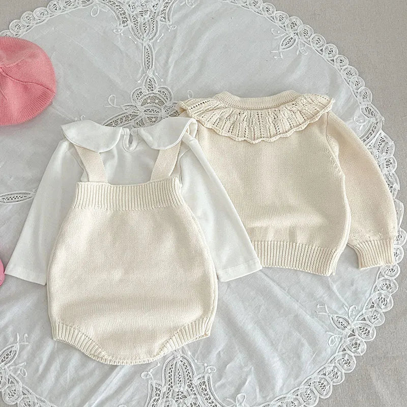 Mini Fashion™ - Sødt look - Strikket Tøjsæt