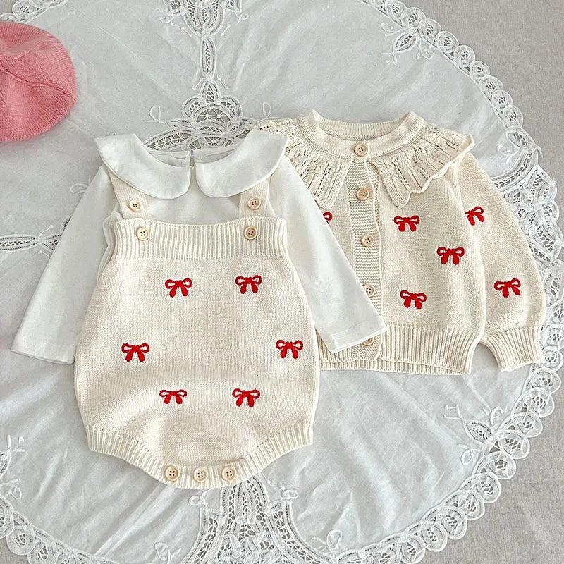Mini Fashion™ - Sødt look - Strikket Tøjsæt