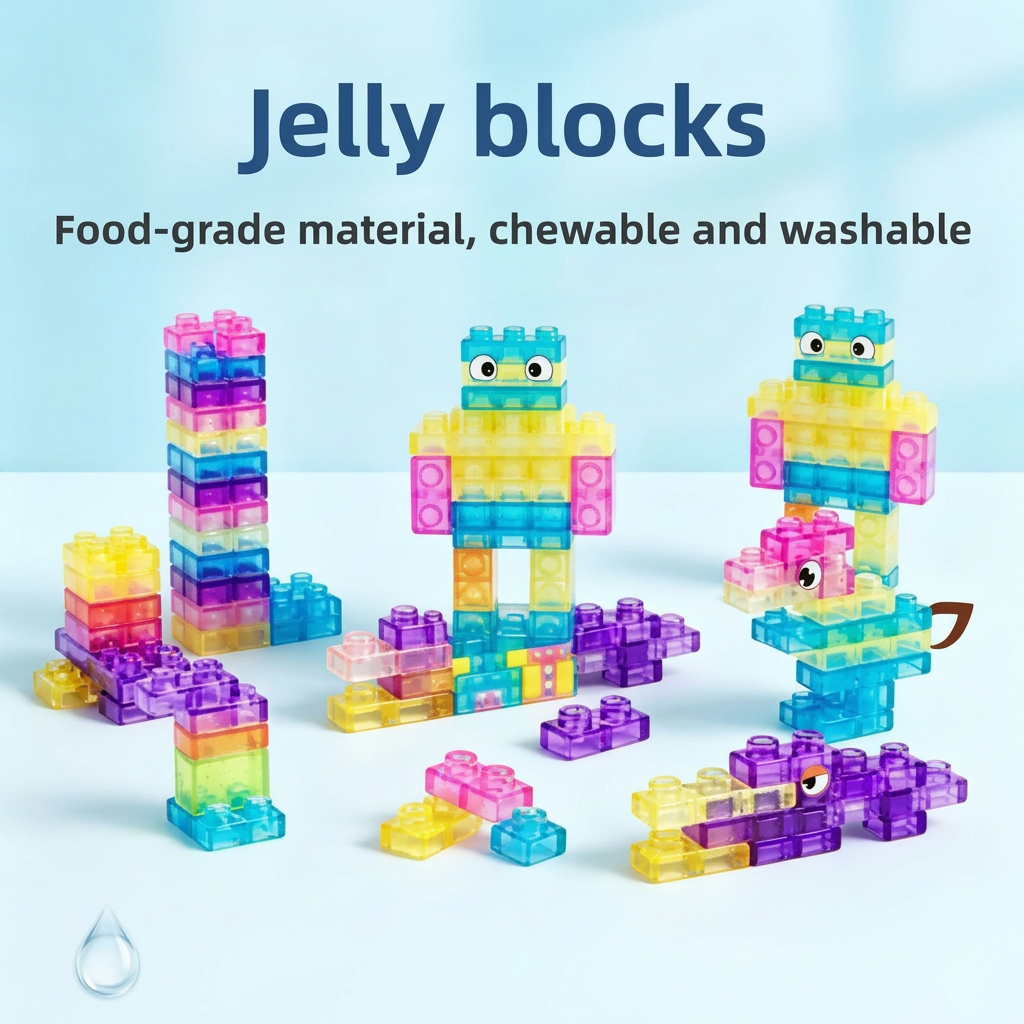 JellyBuild – Blødt & kreativt – Fleksible gelé-byggeklodser