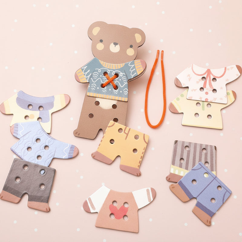 ThreadBear – Sød & lærerig – Montessori-trælegetøj Bjørn