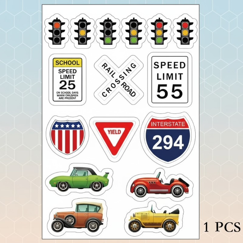 KidoTape – Farverig og praktisk – Trafikvej-klistermærkesæt