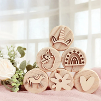 Thumbnail for WoodStamp – Montessori & Kreativt – 6 stk. leirstempler af træ