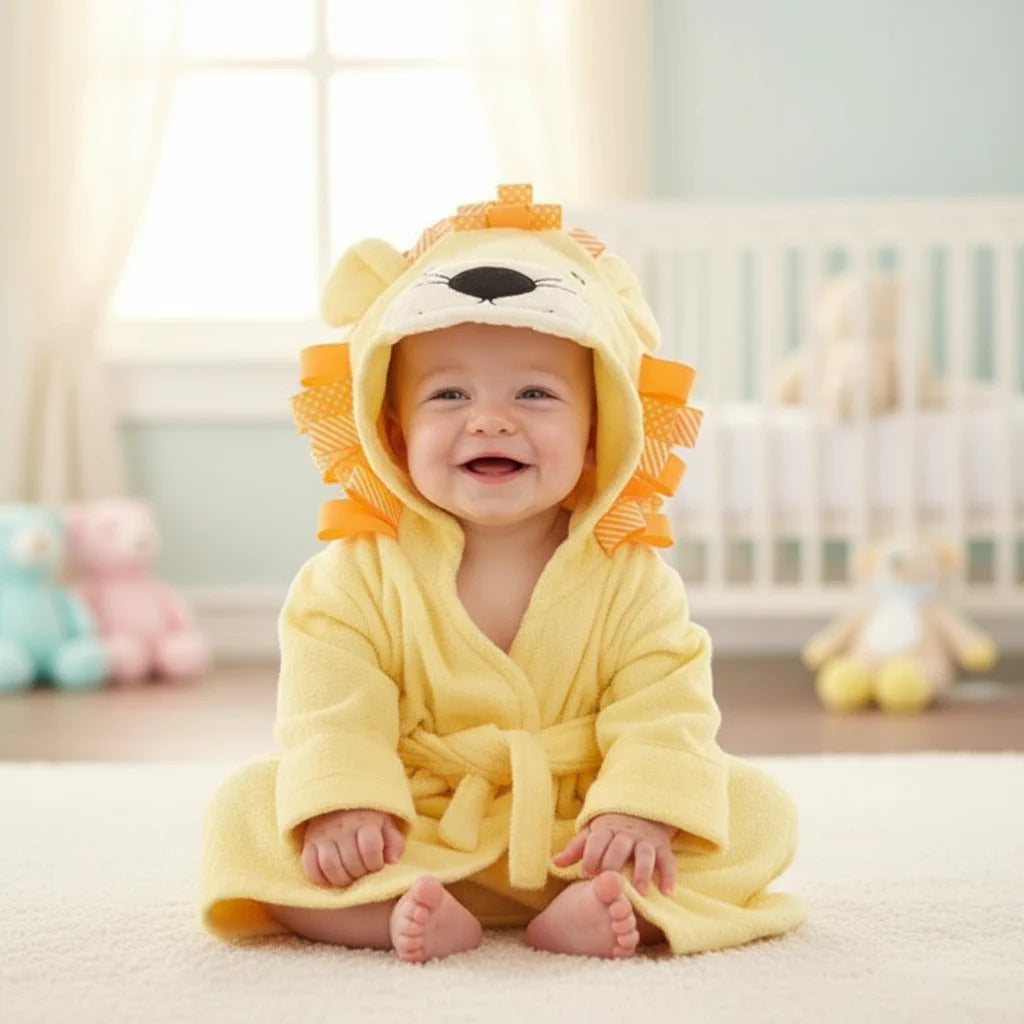 CozyNest – Blød og absorberende – Badekåbe med dyremotiv