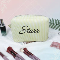Thumbnail for Striped Name Pouch – Personlig og stilfuld – Makeup-taske