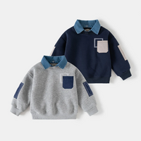Thumbnail for CoolJunior – Varm og stilfuld – drengetrøje med denimkrave