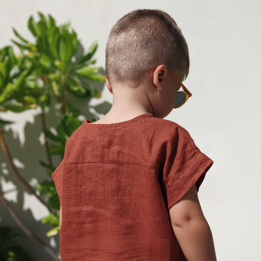 LittleClassic – Elegant og behagelig – Linnedskjorte til drenge med knapdetaljer
