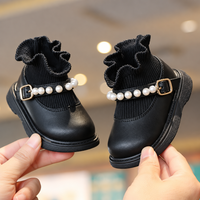 Thumbnail for PearlCharm – Elegant & sødt – ankelstøvler til børn med perledetaljer