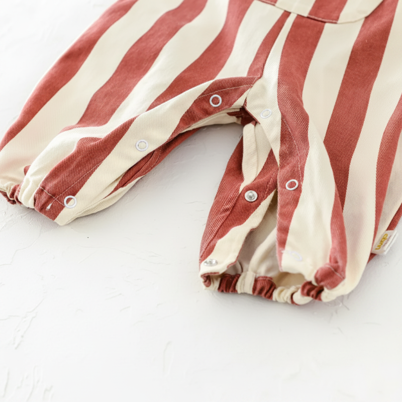 Striped Overall Romper – Blødt & behageligt – Jumpsuit til børn