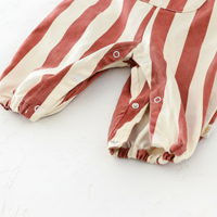 Thumbnail for Striped Overall Romper – Blødt & behageligt – Jumpsuit til børn