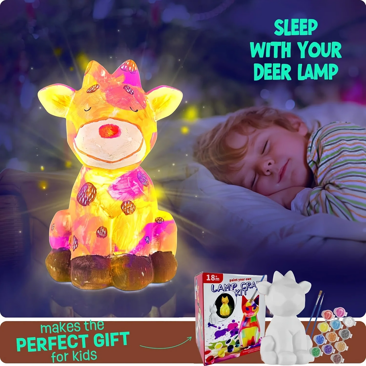 MiniCrafters – Kreativitet & læring – DIY-lampe og dyresæt til maling