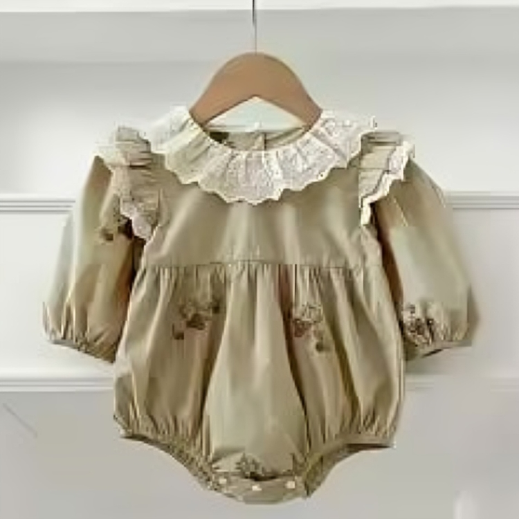 Mini Fashion™ - Kjole - Beige mønsterKomfortabel og stilfuld - Forår Romper Kjoler Børn