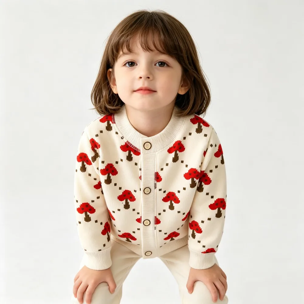 CozyCardi – Blød & Varm – Strikket Cardigan med Søde Prints
