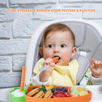 Thumbnail for MiniMeal – Sikker og skridsikker – Silikone-spisebordsæt til småbørn med bestik