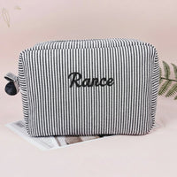 Thumbnail for Striped Name Pouch – Personlig og stilfuld – Makeup-taske