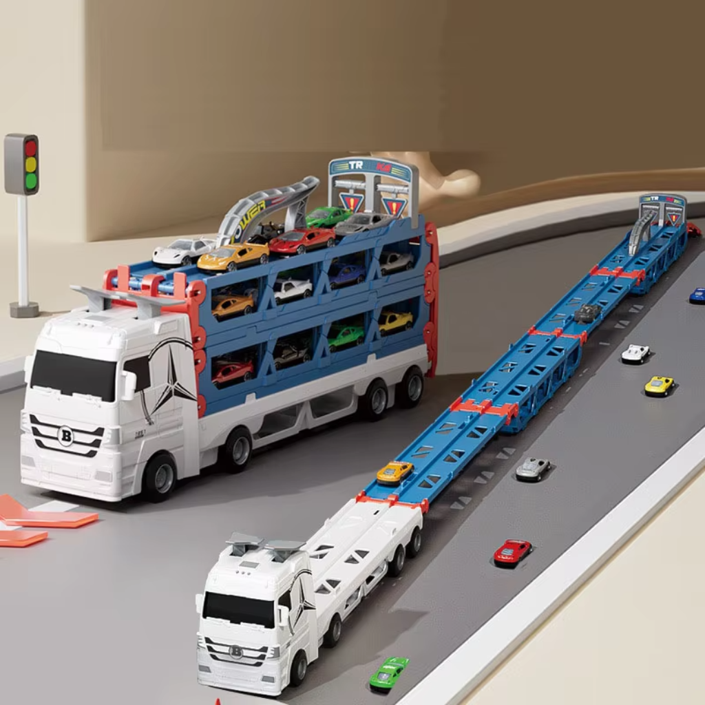 CarHauler – Legende & eventyrligt – Biltransportør-legesæt med racerbiler