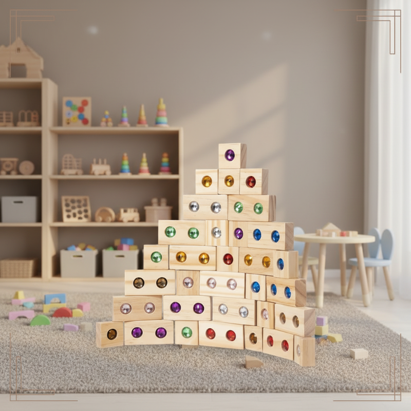 Rainbow Gem Stacking Blocks – Kreativt og lærerigt – Sæt med træklodser til at stable