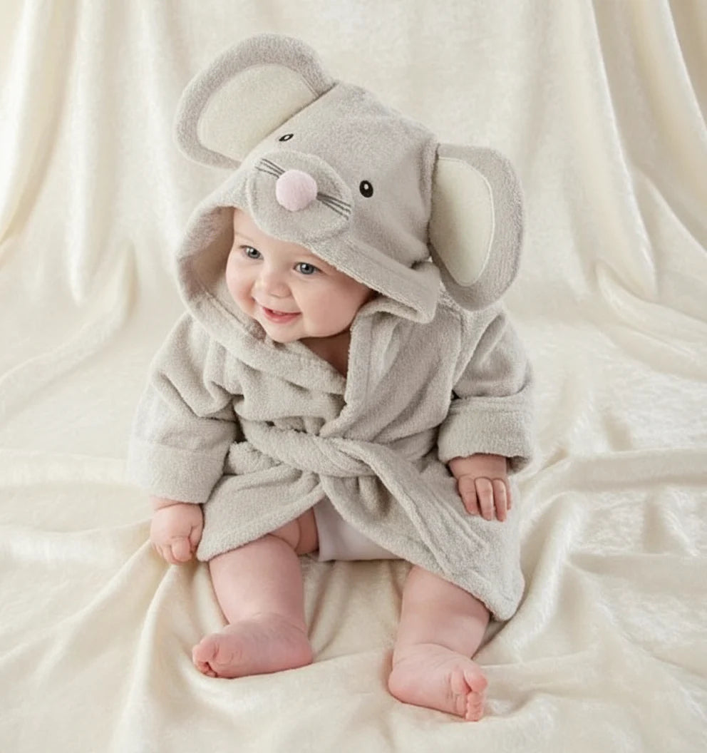 CozyNest – Blød og absorberende – Badekåbe med dyremotiv