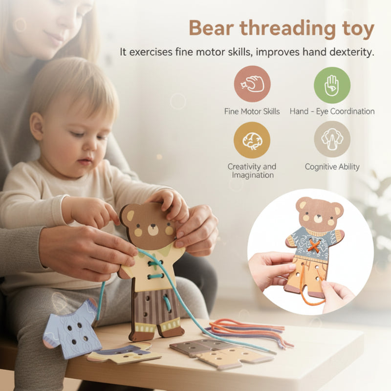 ThreadBear – Sød & lærerig – Montessori-trælegetøj Bjørn