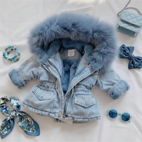 Thumbnail for FurDream – Denim Look – Vinterjakke med hætte