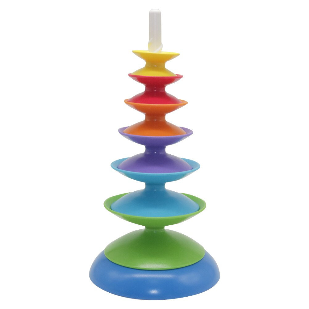 Rainbow™ stabellegetøj - bold med tårn - Diabolo stabeltårn