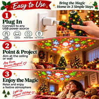Thumbnail for HolidayBeam – Festligt og stemningsfuldt – USB-juleprojektor med lysmønstre