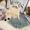 MiniChic – Stilfuldt & behageligt – Sæt med boho-top og denimshorts
