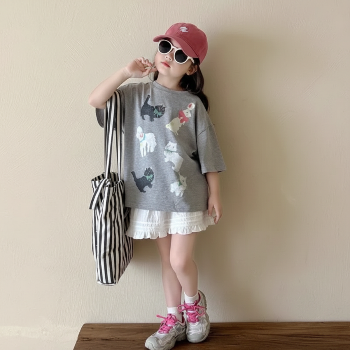 CatFun – Afslappet & legende – Oversized T-shirt med katteprint