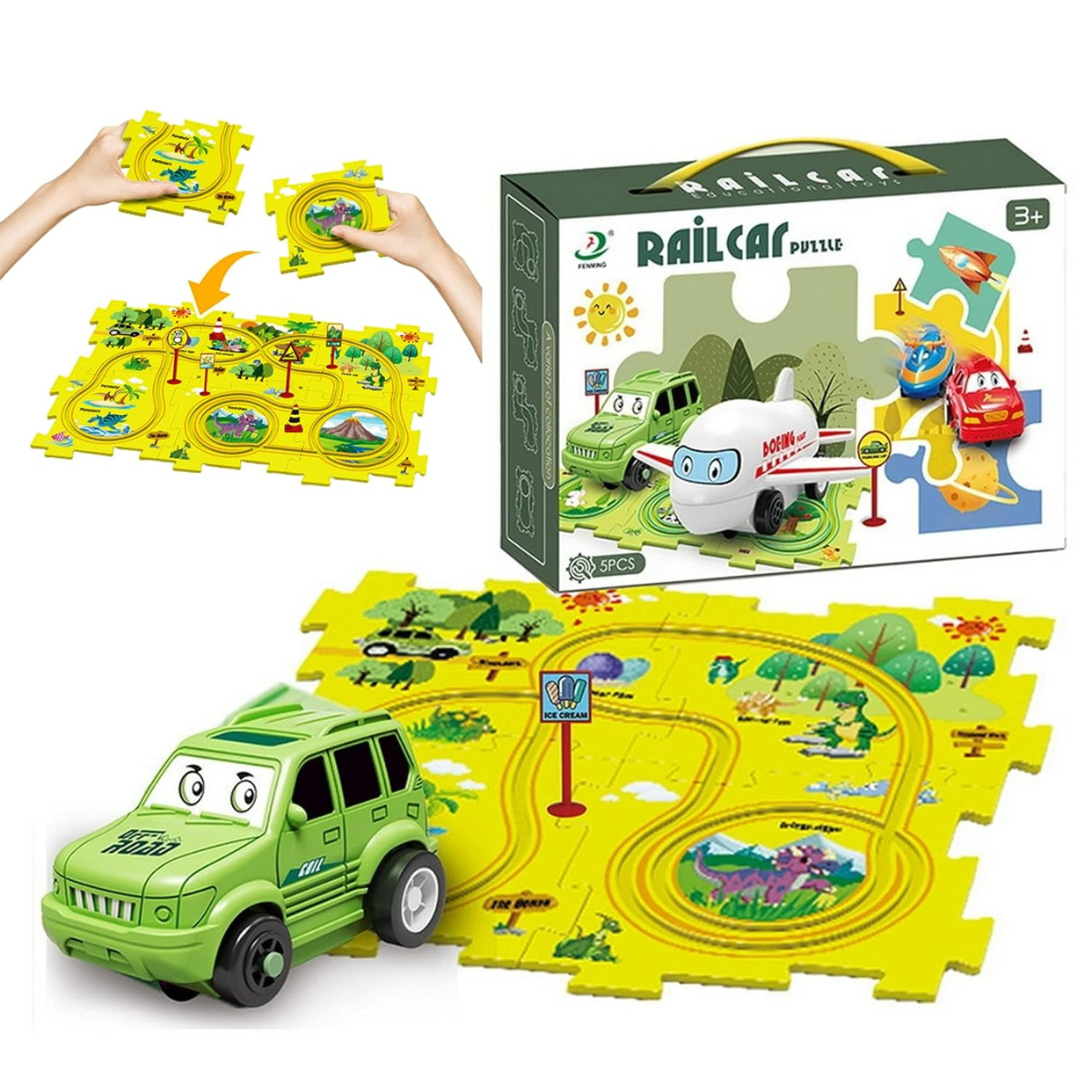 Car Track™ - Byg, leg og opdag - sæt med legetøjsbiler
