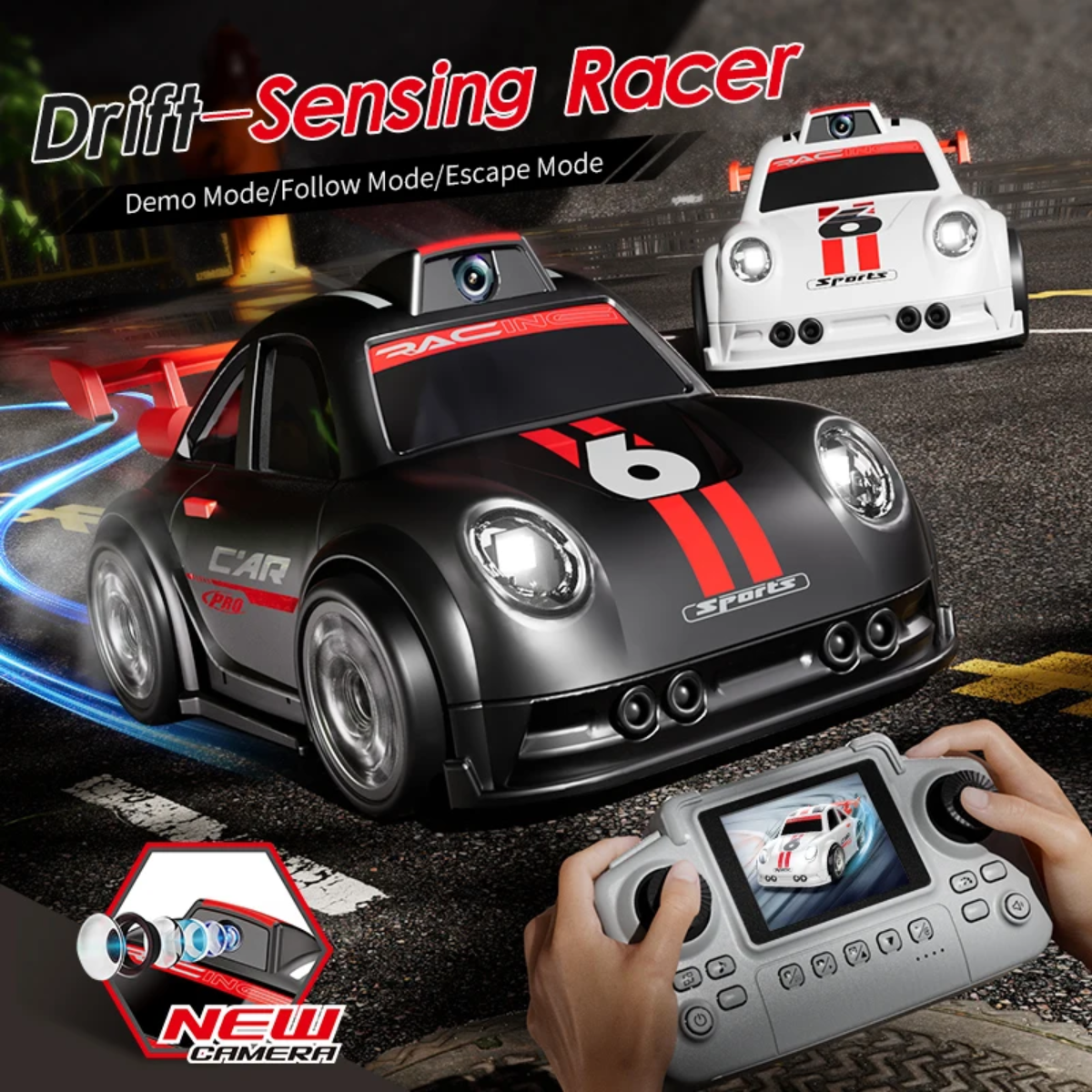 RacePro – RC & Stunt – Drift-Sensing Racer Auto med kamera