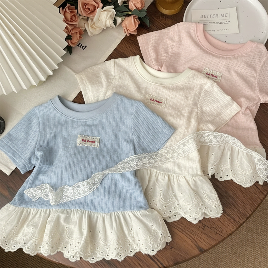 Polo Premium – Blødt & sødt – T-shirt med blondekant