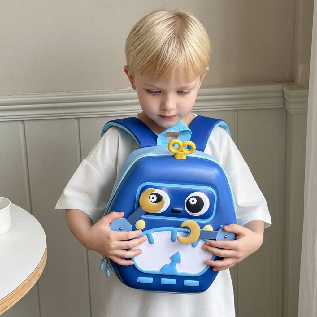 MiniBot – Cool & praktisk – børnerygsæk med robotmotiv