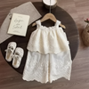 TinyLuxe – Zomerset med blonder-top og bukser med brede ben