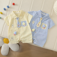 Thumbnail for KiddoStyle – Sød & blød – Børnejumpsuit med slips og patch