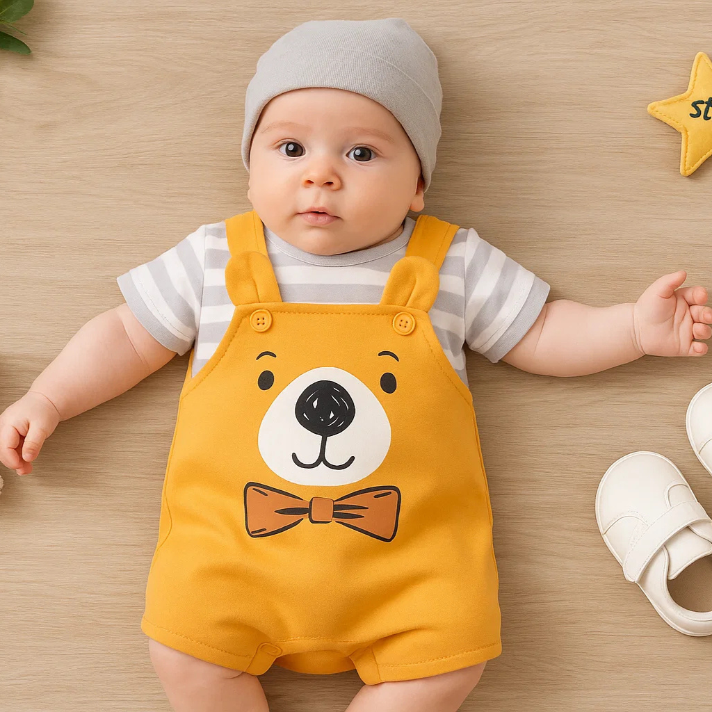 Mini Fashion™ - Komfort til hver eneste nat - Kortærmet pyjamasbodysuit