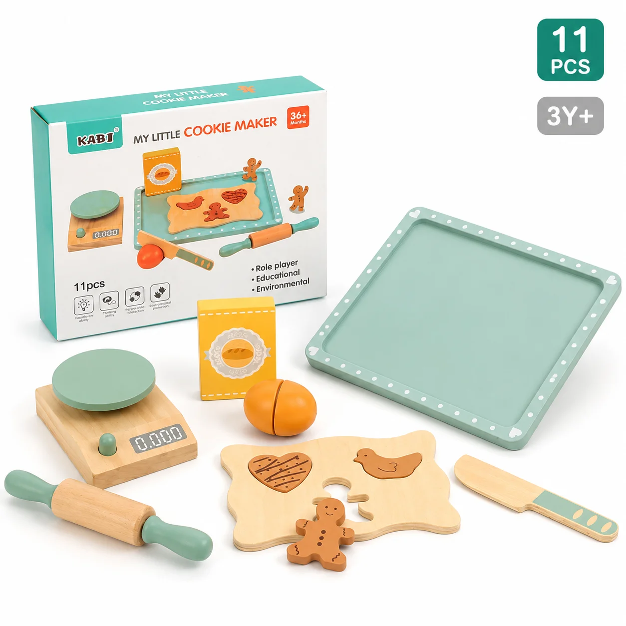 BakeBuddy – Kreativt & lærerigt – Legetøj: Bagesæt af træ