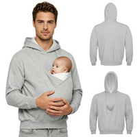 Thumbnail for CuddleDad – Komfortabel og praktisk – Herre-hoodie med lomme til babyen