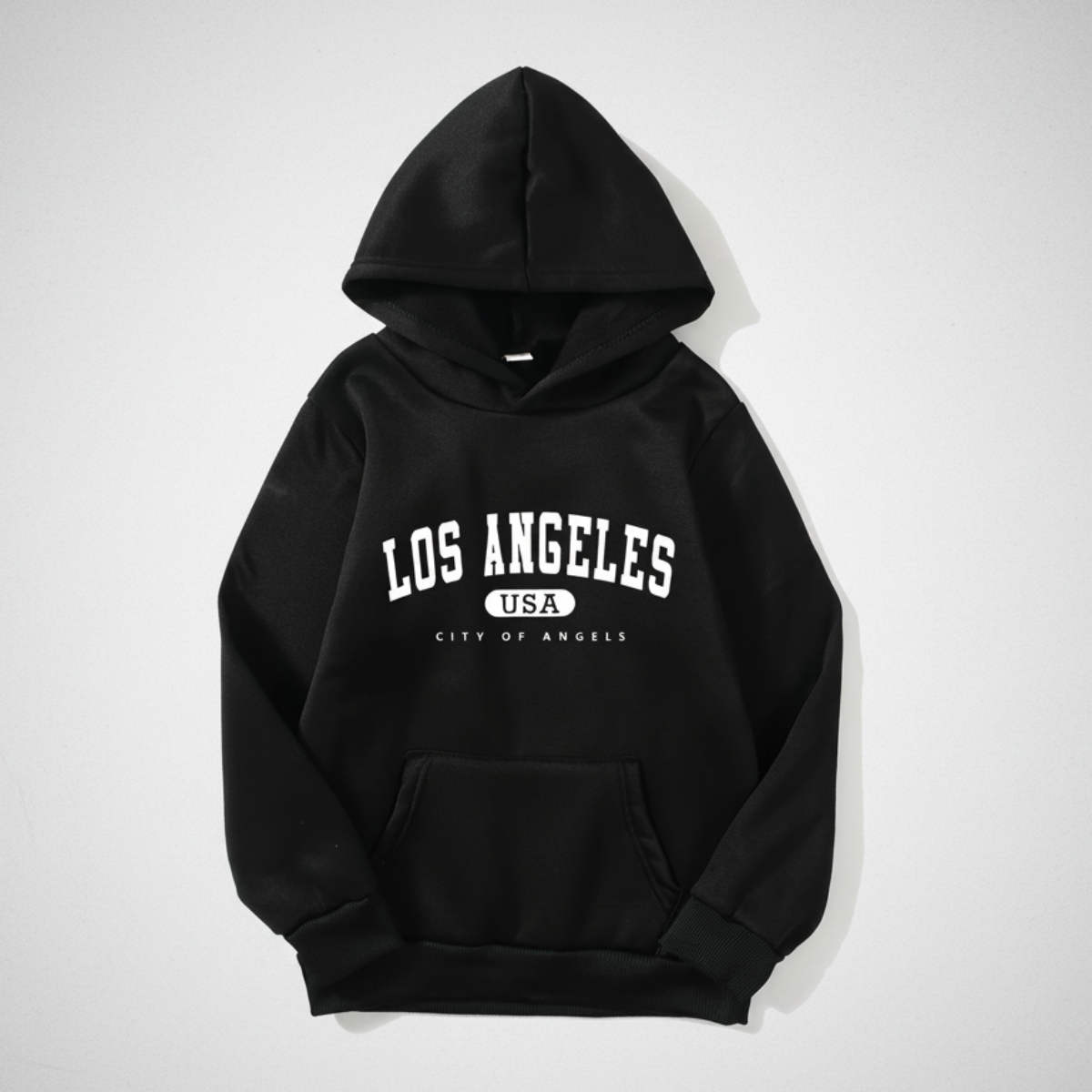 MiniUrban – Hyggeligt & stilfuldt – Hættetrøje med Los Angeles/New York-print