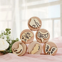 Thumbnail for WoodStamp – Montessori & Kreativt – 6 stk. leirstempler af træ