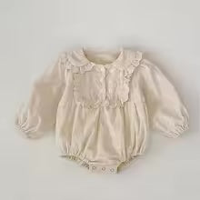 Mini Fashion™ - Kjole - Beige mønsterKomfortabel og stilfuld - Forår Romper Kjoler Børn