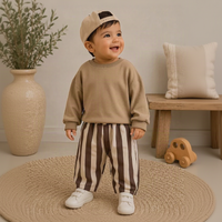 Thumbnail for SoftStripe – Blødt og behageligt – babybukser med stribet mønster