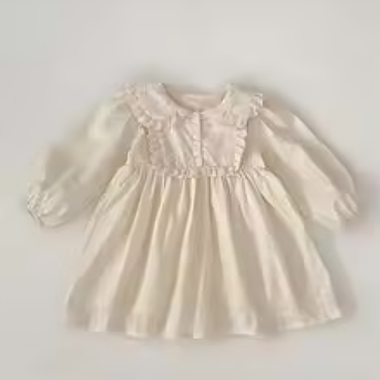 Mini Fashion™ - Kjole - Beige mønsterKomfortabel og stilfuld - Forår Romper Kjoler Børn