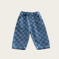 Thumbnail for DenimCheck – Komfortable & trendy – børnebukser med ternet mønster