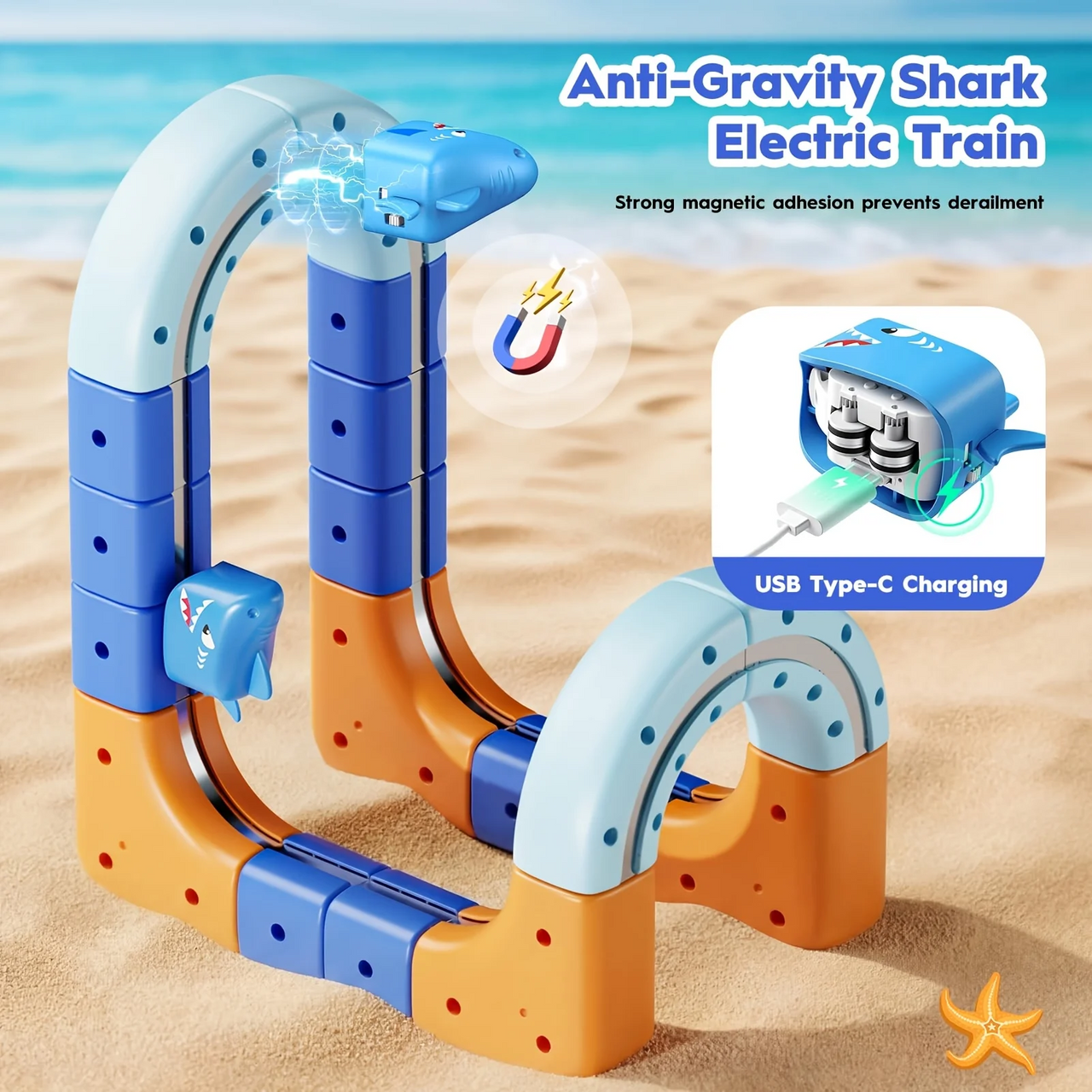 SharkRail – Legende & interaktivt – Elektrisk togbane