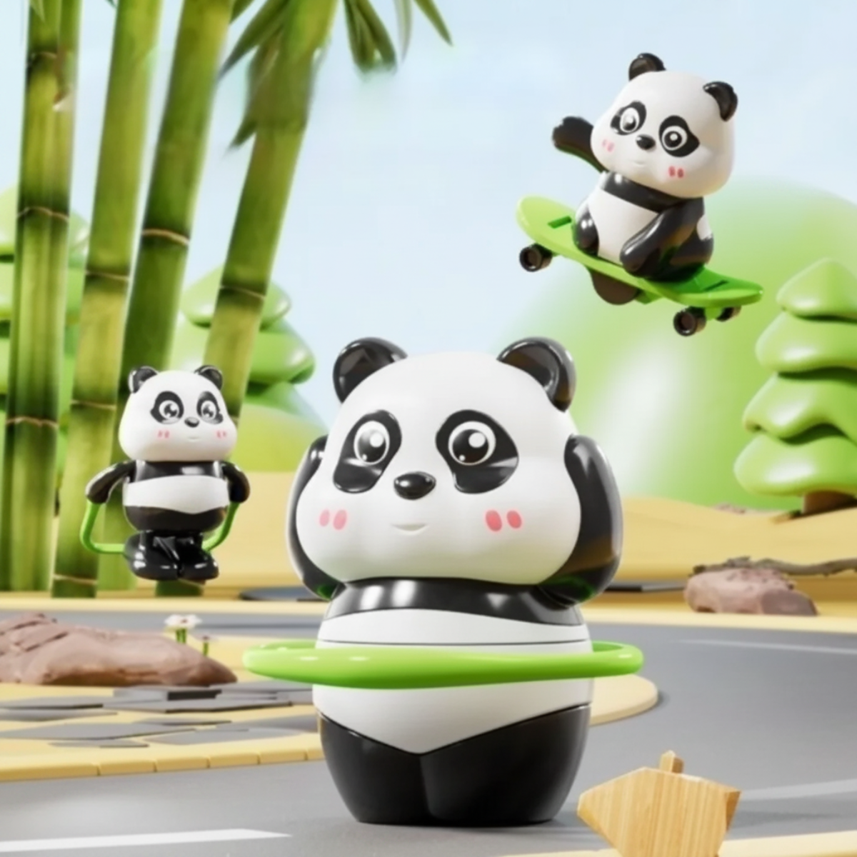 PandaPlay – Sjovt  & Aktivt – Optrækkeligt panda-legetøj